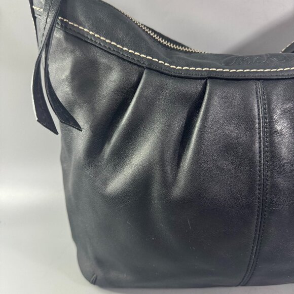 Vintage Coach F13764 Black Leather Hobo Bag - Picture 2 of 13